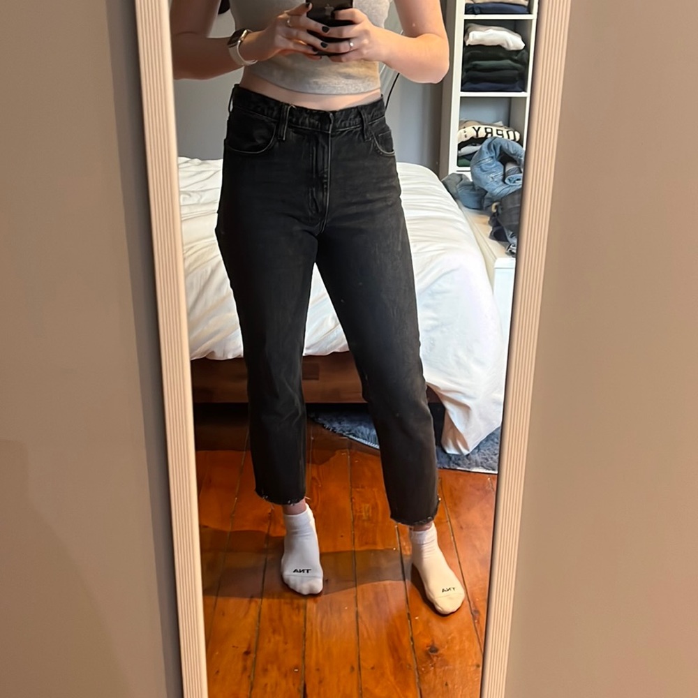 Nobody Denim black high rise straight jeans